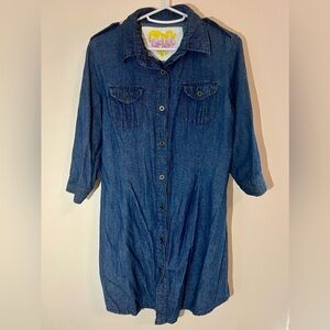Derek Heart M blue button up dress